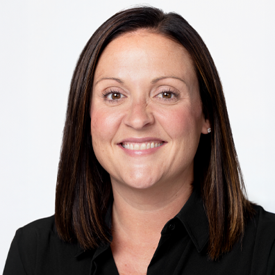 photo of Smiling brunette woman with a black shirt.